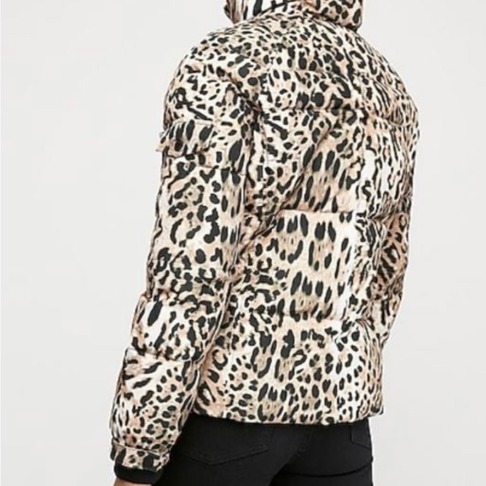 Express Leopard Puffer Coat